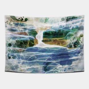 Abstract waterfall and river Tapestry