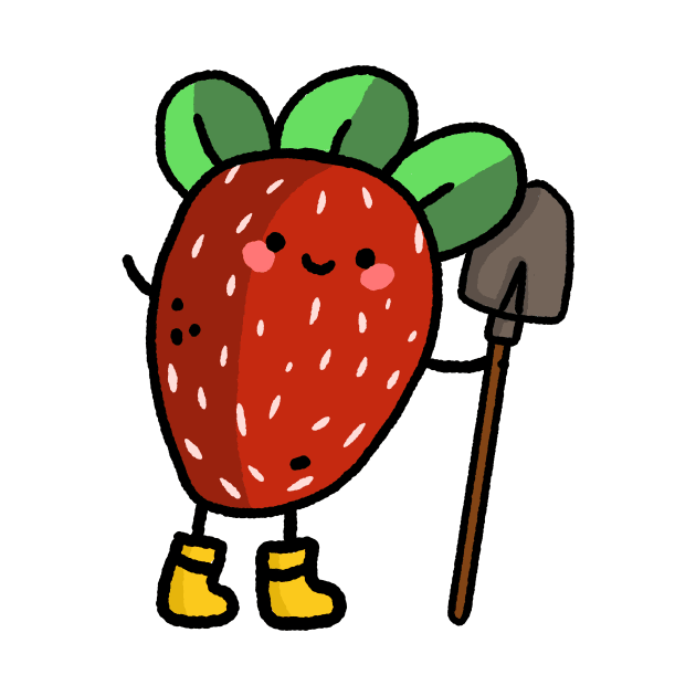 cute little farmer strawberry design by grafitytees