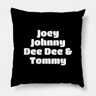 Ramones Band Member White Type Pillow