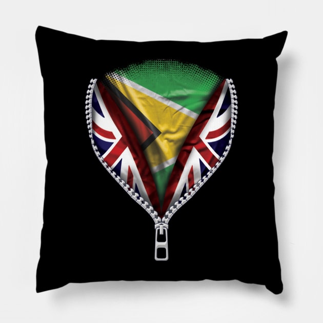 Guyanese Flag  Guyana Flag zipped British Flag - Gift for Guyanese From Guyana Pillow by Country Flags