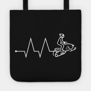 Snowmobile And Heartbeat Tote