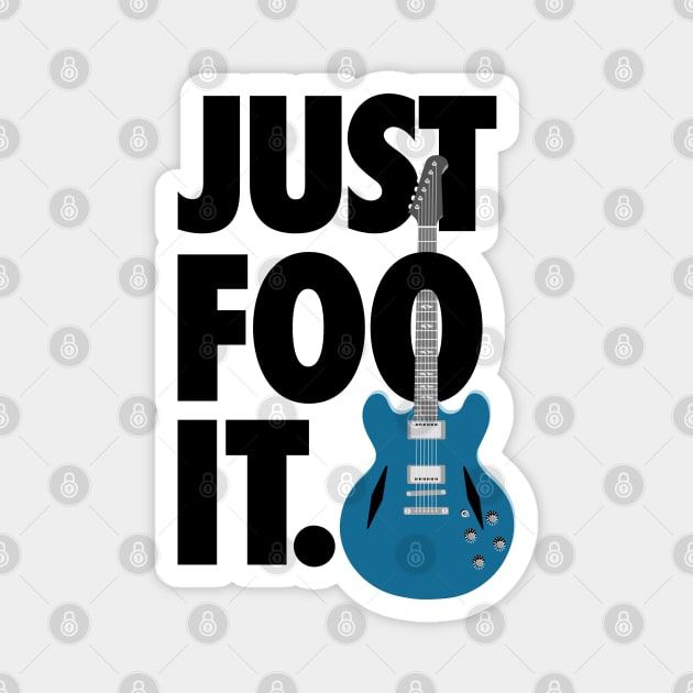 Just Foo It: Blue Electric Guitar Drawing For Fans Of The Foos Magnet by TwistedCharm