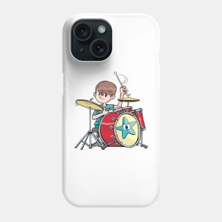 boy beats the drums briskly and agilely Phone Case