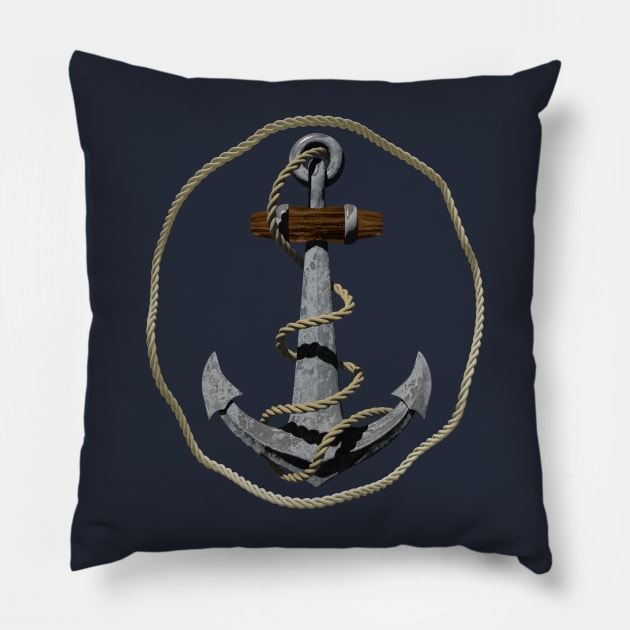 Anchor With Rope Pillow by Packrat