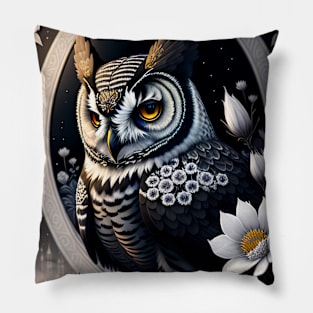 Magical Black Owl Pillow