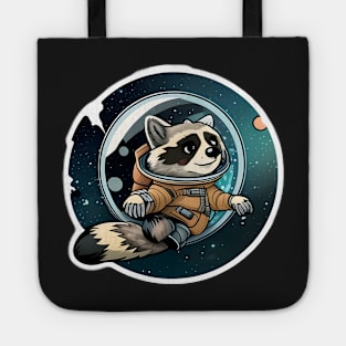 Ronald the Racoon but he's trapped in a big glass orb in space Sticker Tote