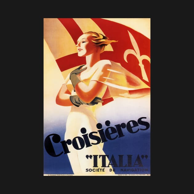 ITALY CRUISES Societe De Navigation Ship Travel Poster Advertisement by vintageposters