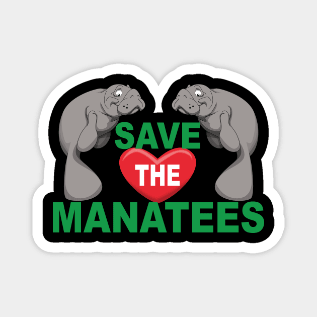 Save the Manatees Magnet by Wickedcartoons