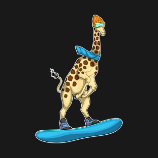 Giraffe Snowboard Winter sports T-Shirt