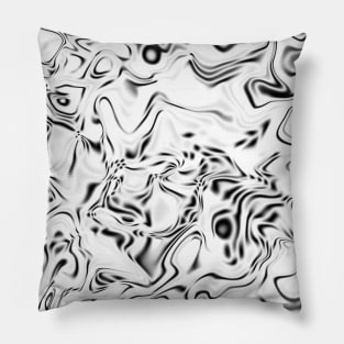 Monochrome liquid shapes Pillow