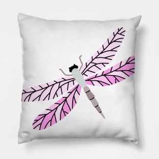 Colorful Hand Drawn Dragonfly, Nature, Spring Design Pillow