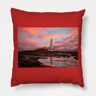 Pink and Blue sunrise at St Mary's Island Pillow