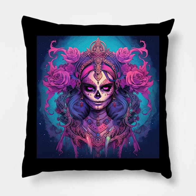 Dia De Las Santas Malvados Muertas Pillow by seantwisted