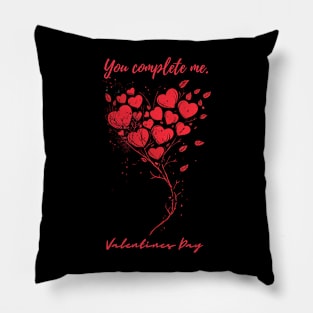 You complete me. A Valentines Day Celebration Quote With Heart-Shaped Baloon Pillow