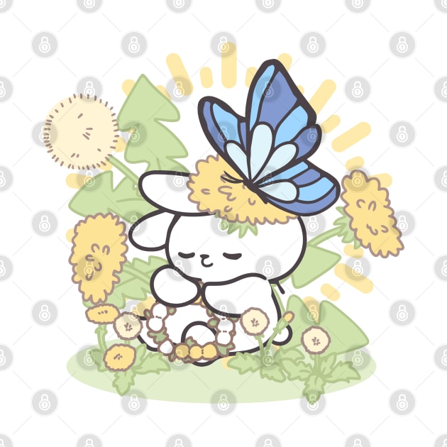 Cute Bunny Loppi Tokki Surrounded by Flowers, Inspiring Positivity! by LoppiTokki