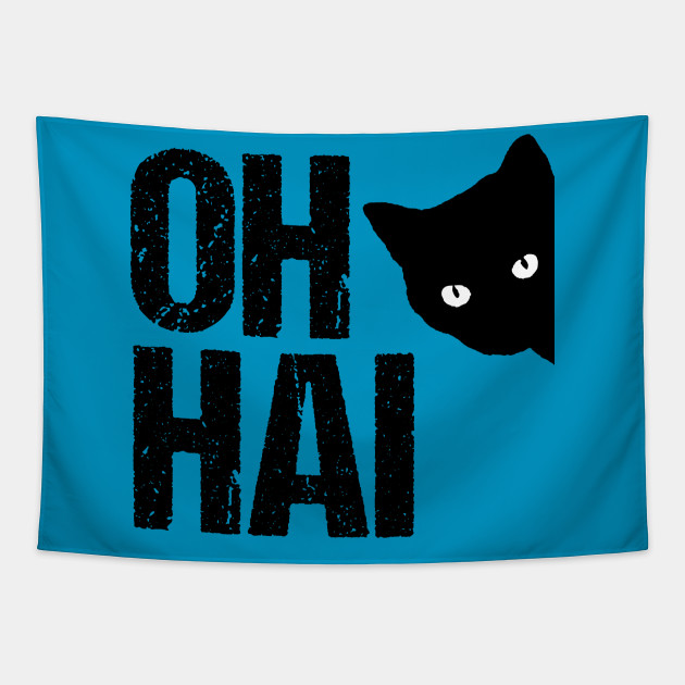 Funny Cat Meme Oh Hai Cat Memes Tapestry Teepublic