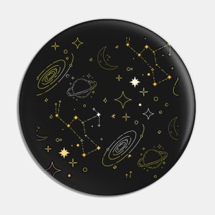 Orange Galaxy Pattern Pin