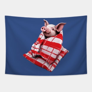 Funny Festive Pigs in Blankets Christmas Pun 4 Tapestry