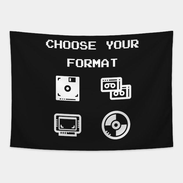 Gaming: Choose Your Format Old-School Storage Devices Tapestry by loltshirts