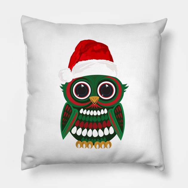 Christmas Owl Pillow by adamzworld