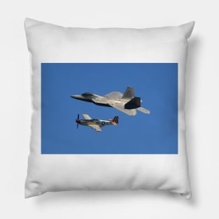 P-51 Mustang + F-22 Raptor Heritage Flight Pillow