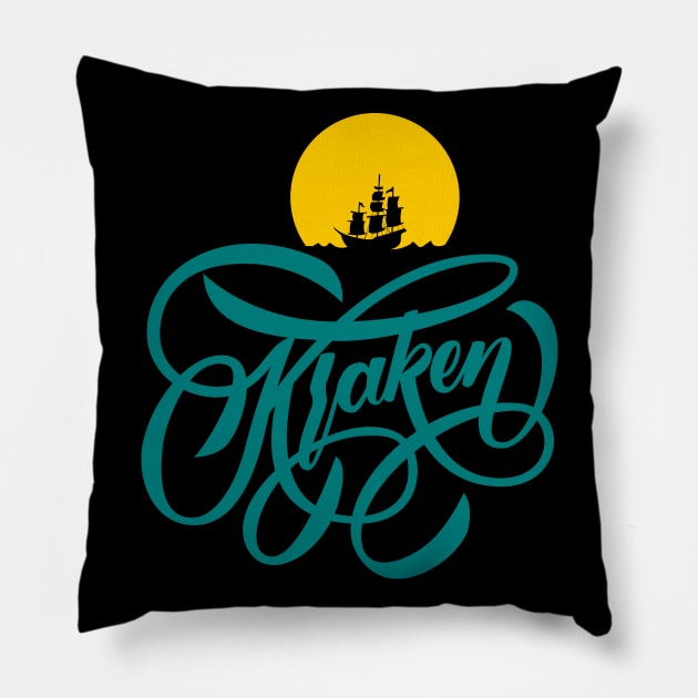 Kraken Myth Sea Pirates Pillow by Hiromorphia