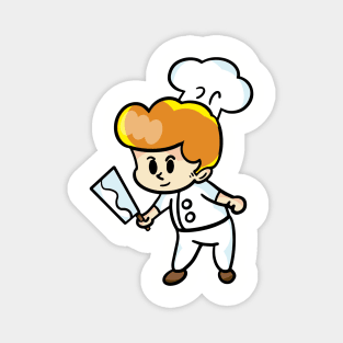 chef cartoon character  drawing design Magnet