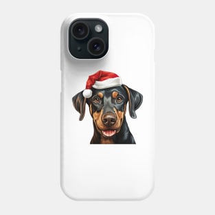 Christmas Peeking Doberman Pinscher Dog Phone Case