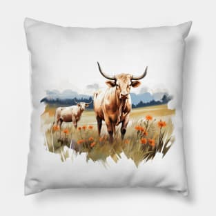 Farm Cow Art Pillow