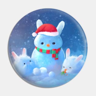 Cute Snow Bunnies Pin