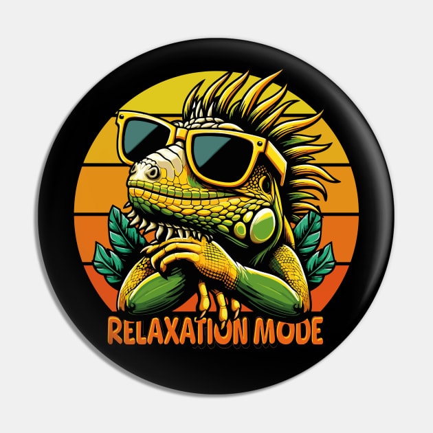 Relaxation mode: The Ultimate Iguana T-Shirt Pin by chems eddine