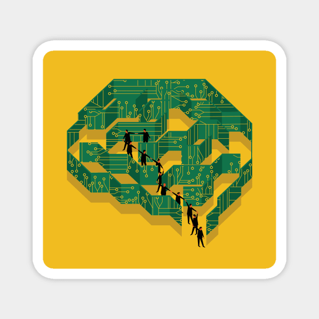 Human Vs AI 2 Magnet by Neil Webb | Illustrator