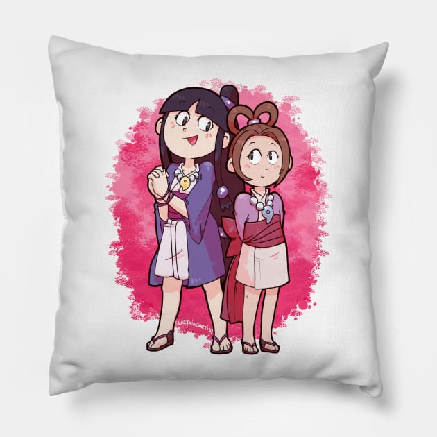 Spirit Mediums ~ Maya and Pearl Pillow by LazyNinjartist