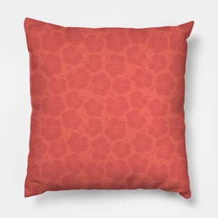 Hibiscus Florals Coral Red Pillow