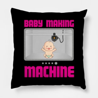 Pregnancy Reveal Announcement Baby Making Machine Pillow