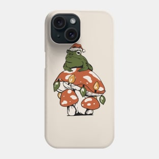 Vintage Retro Cottagecore Frog Mushroom Christmas Phone Case