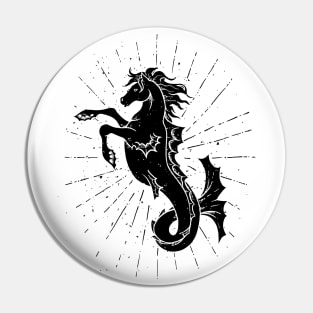 Seahorse Illustration Pin