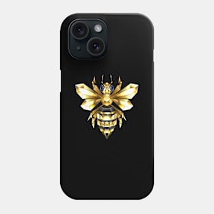 Golden polygonal bee Phone Case