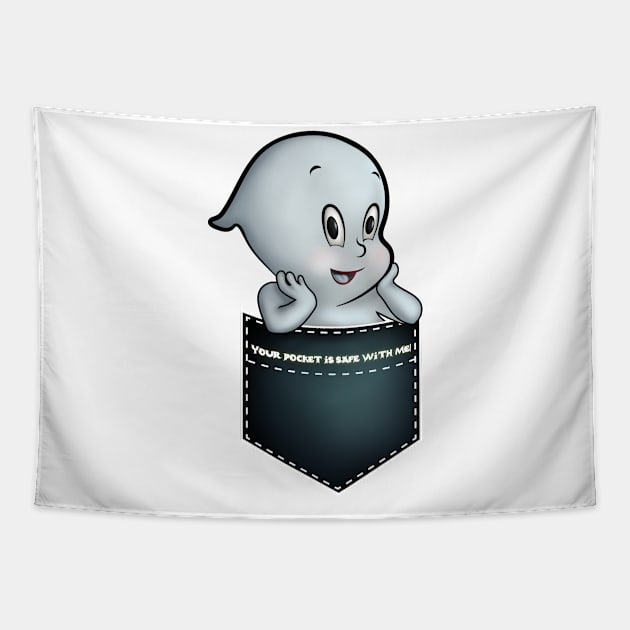 Cute Ghost in your pocket Tapestry by lidijaarts