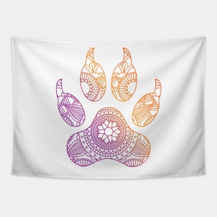 Dog Paw Print Mandala Tapestry