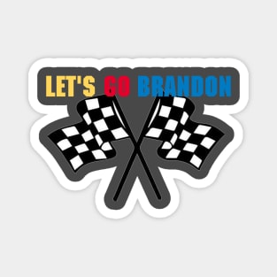 Lets Go Brandon Checkered Flags Magnet