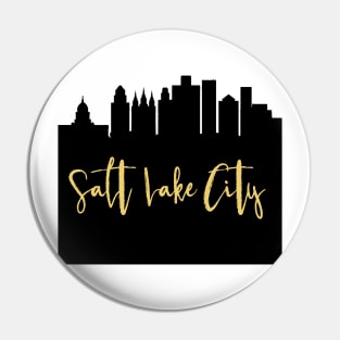 SALT LAKE CITY UTAH DESIGNER SILHOUETTE SKYLINE ART Pin