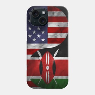 USA and Kenya Dual Flag Yin Yang Combination Phone Case