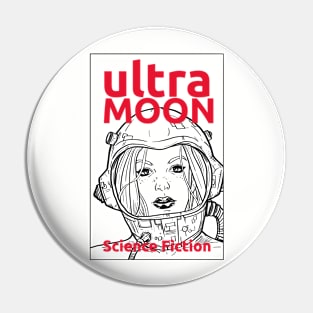 RED ULTRA MOON sci-fi travel to the moon Pin