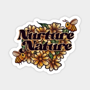 Bees Nurture Nature Magnet