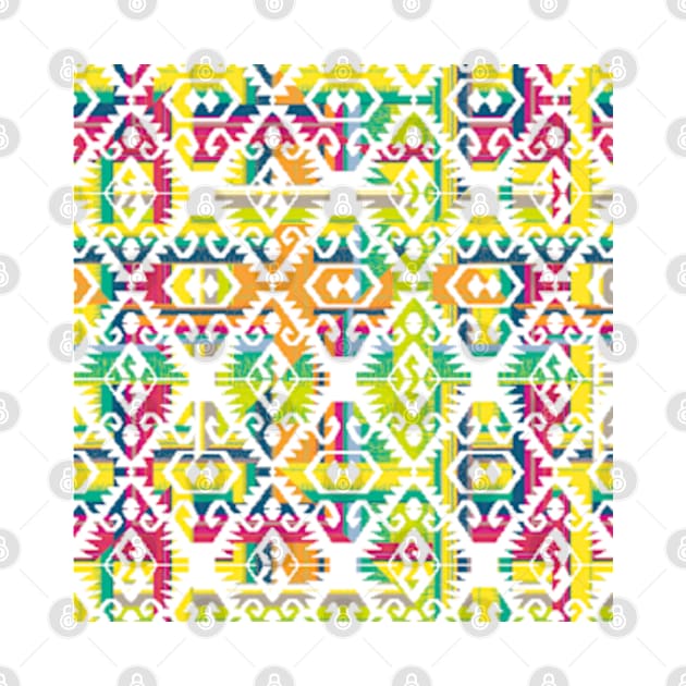 Multi Colour Southwest Aztec Pattern by justrachna