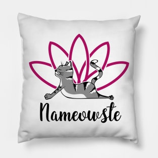 Nameowste Funny Yoga Cat Pillow