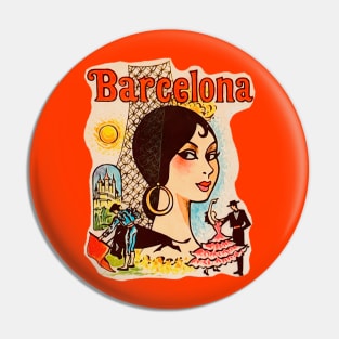 Barcelona Souvenir 1960s Pin