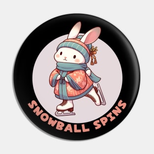 Ice skating rabbit Pin