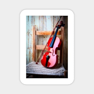 Violin On Old Chair Magnet